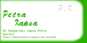 petra kapsa business card